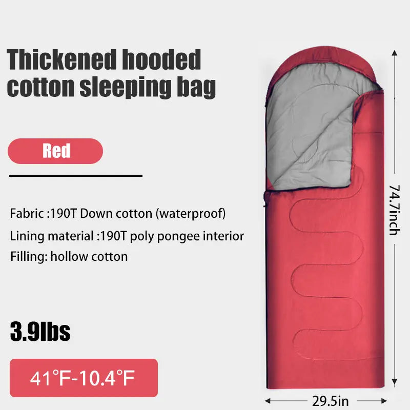 Загрузить изображение в просмотрщик галереи, AdvenCrew Envelope Outdoor Camping Thickened Hollow Cotton Winter Sleeping Bag AdvenCrew