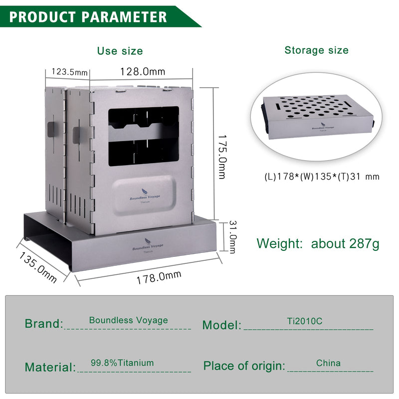 Load image into Gallery viewer, AdvenCrew Titanium Wood Stove Foldable Camping Furnace - AdvenCrew