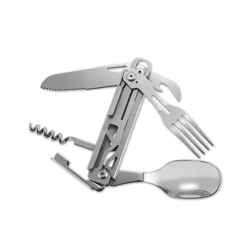 Загрузить изображение в просмотрщик галереи, AdvenCrew Multi Functional 5-in-1 Multi Functional Folding Flatware Set