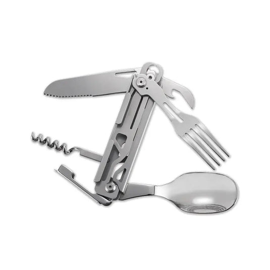 AdvenCrew Multi Functional 5-in-1 Multi Functional Folding Flatware Set
