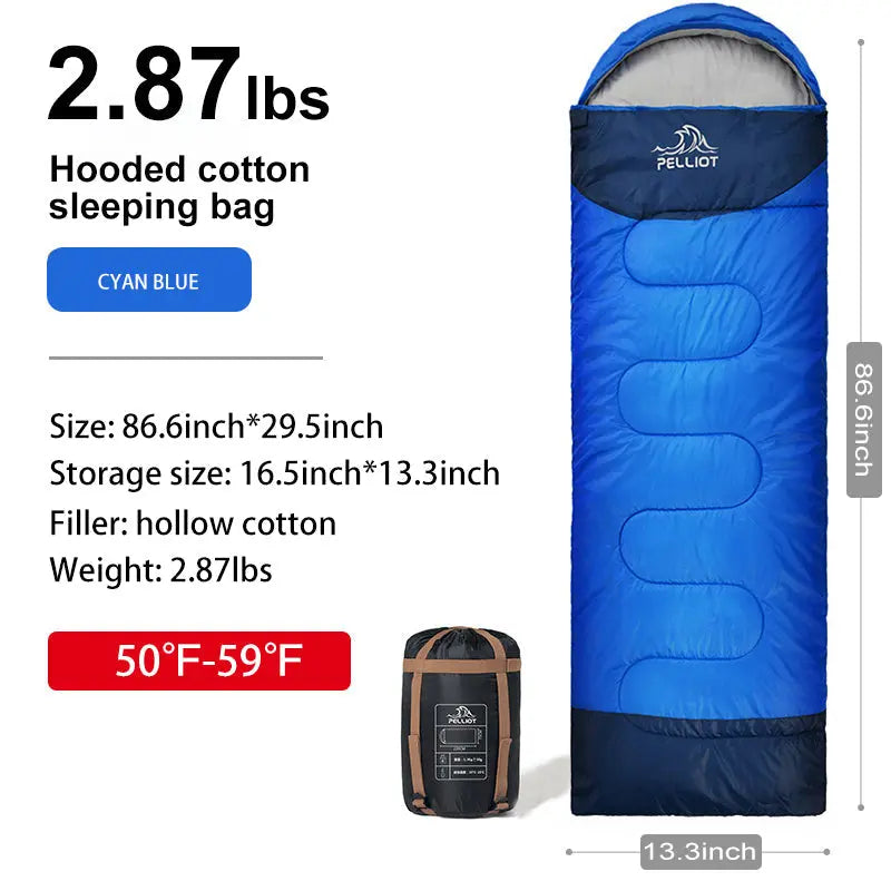 Загрузить изображение в просмотрщик галереи, PELLIOT Outdoor Camping Hooded Sleeping Bag