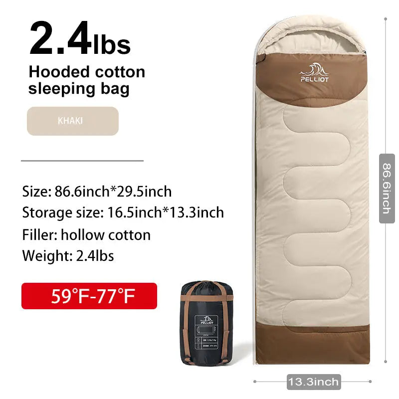 Загрузить изображение в просмотрщик галереи, PELLIOT Outdoor Camping Hooded Sleeping Bag