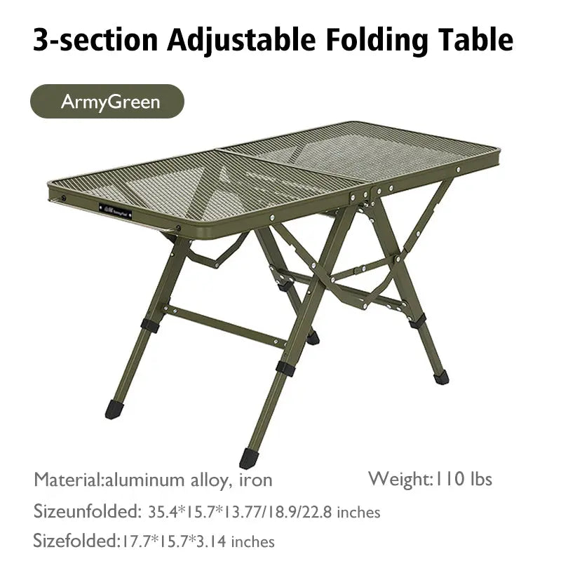 Load image into Gallery viewer, 3-section Portable Adjustable Folding Table
