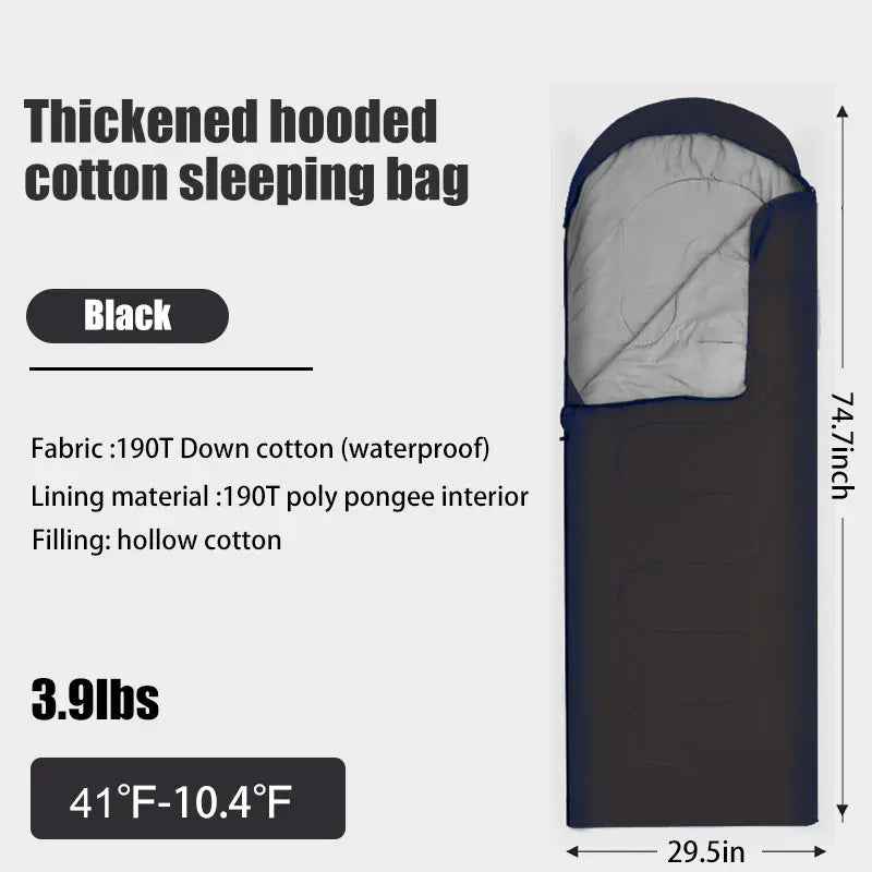 Загрузить изображение в просмотрщик галереи, AdvenCrew Envelope Outdoor Camping Thickened Hollow Cotton Winter Sleeping Bag AdvenCrew