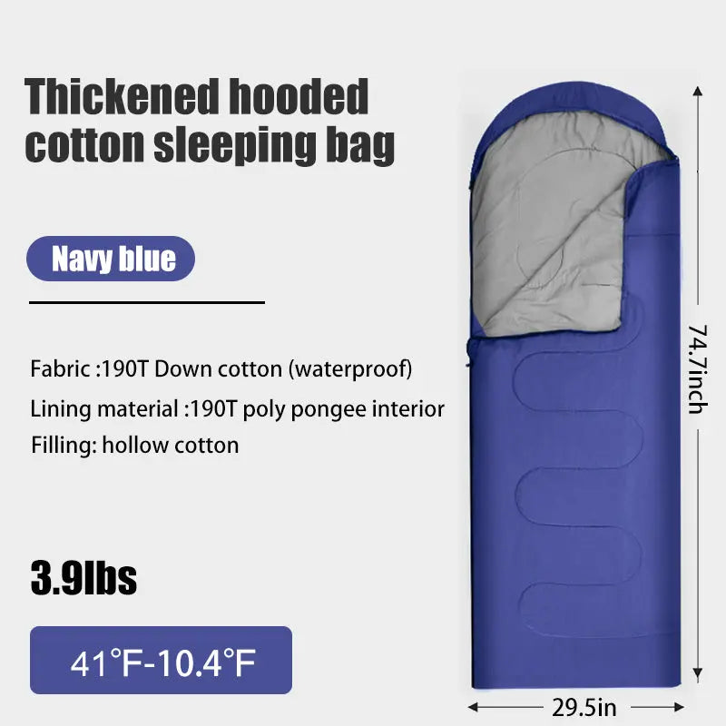 Загрузить изображение в просмотрщик галереи, AdvenCrew Envelope Outdoor Camping Thickened Hollow Cotton Winter Sleeping Bag AdvenCrew