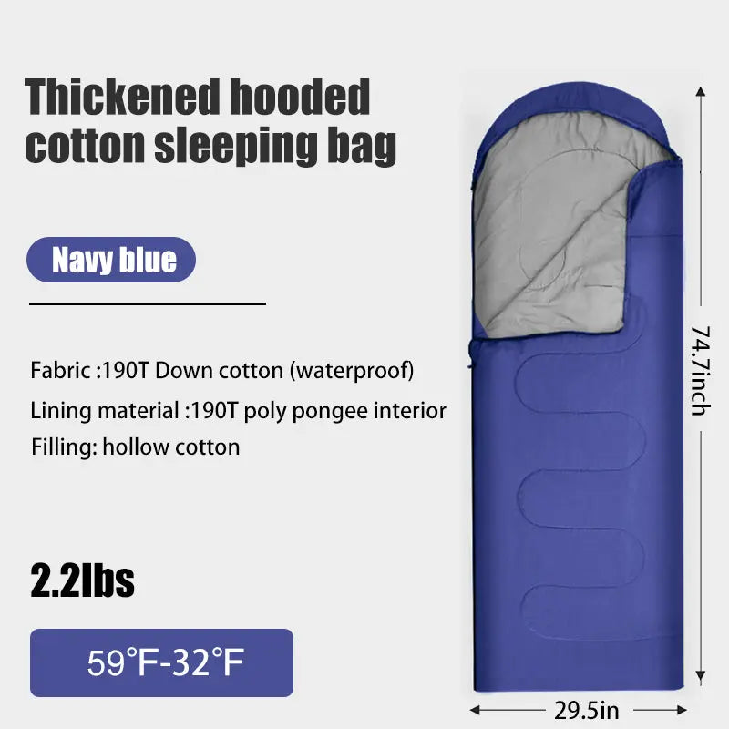 Загрузить изображение в просмотрщик галереи, AdvenCrew Envelope Outdoor Camping Thickened Hollow Cotton Winter Sleeping Bag AdvenCrew