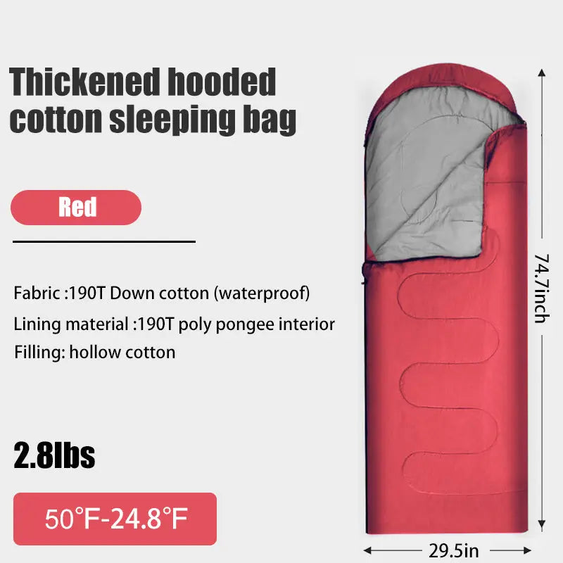 Загрузить изображение в просмотрщик галереи, AdvenCrew Envelope Outdoor Camping Thickened Hollow Cotton Winter Sleeping Bag AdvenCrew