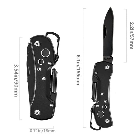 AdvenCrew Stainless Steel 15-in-1 Multitool Pocket Knife Safety Lock